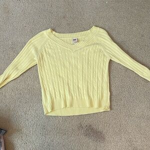 YELLOW RIBBED SWEATER